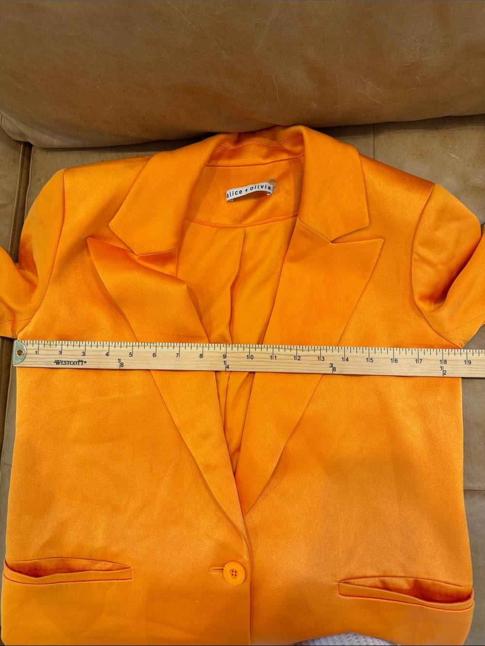 Alice + Olivia Orange Single-Button Blazer | Size 2 - Picture 9 of 14